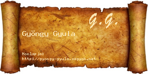 Gyöngy Gyula névjegykártya